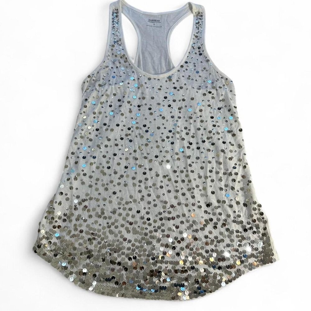 Sparkly silver sequin top